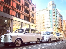 Classic London taxi for weddings in Warrington